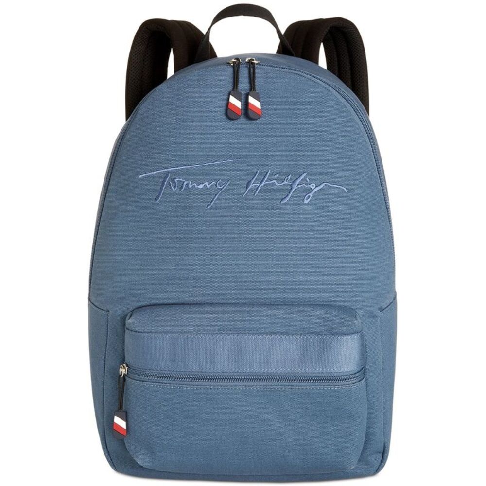 Tommy Hilfiger Mens Sean Signature Canvas Standard Backpack, NWT
